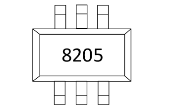 貼片場效應(yīng)管 8205 SOT23-6 N溝道MOS管